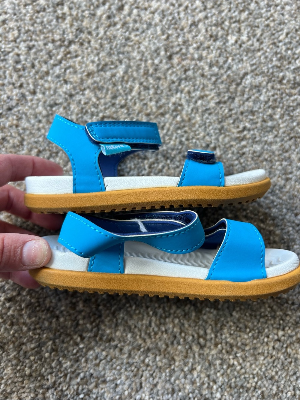 Native Kids Blue Velcro Strap Sandals - Picture 3 of 5